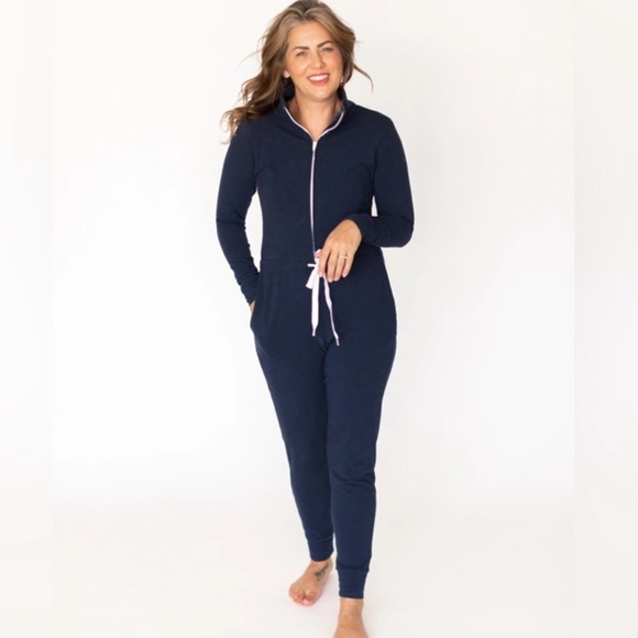 SMASH + TESS Shay Jumpsuit Navy Blue Romper Jillian Harris One Piece Loungewear - Picture 7 of 14